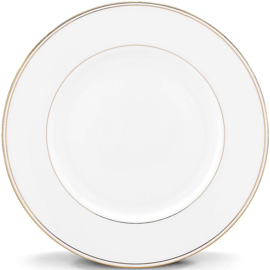 24K Gold Rim Porcelain Dinner Plate