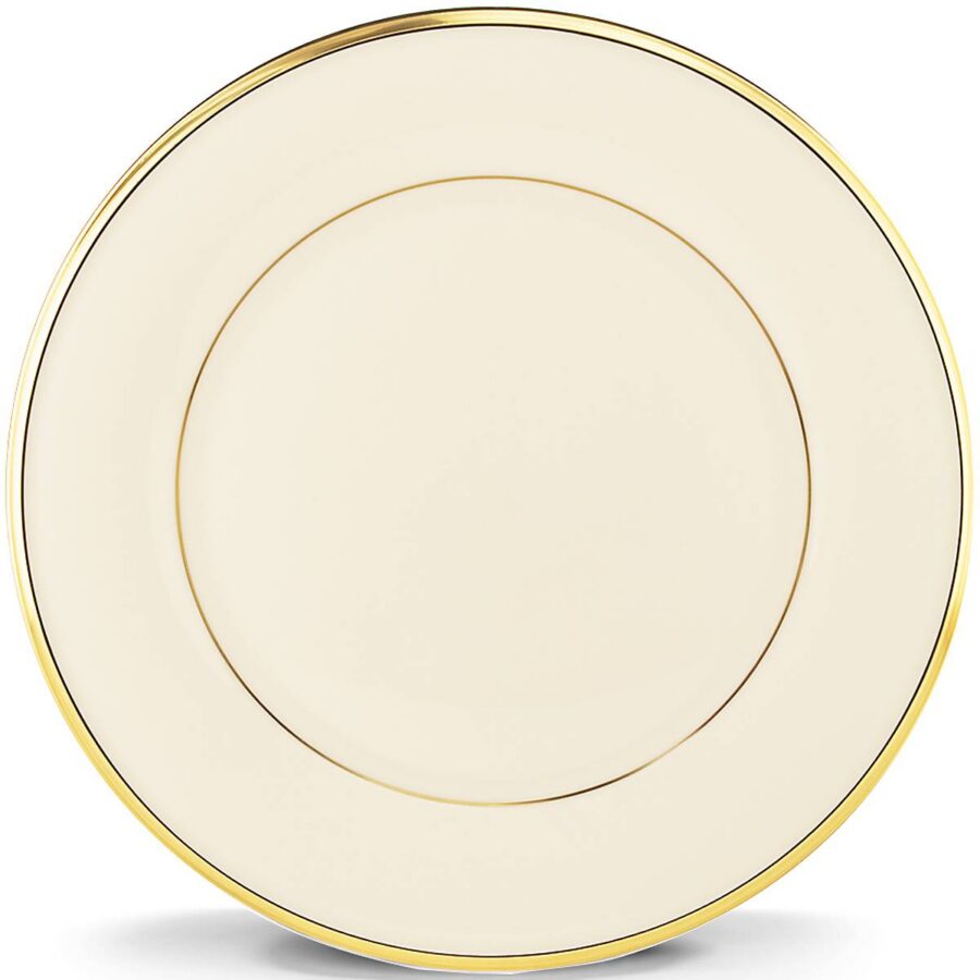 24K Gold Band Porcelain Dinner Plate