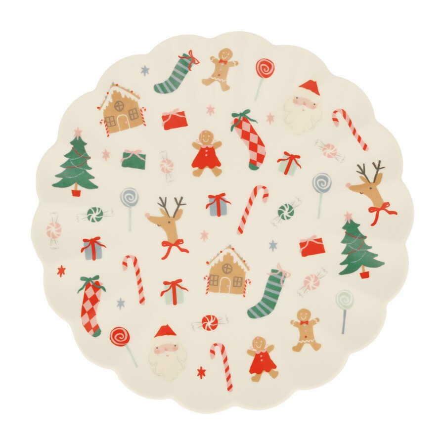 Scalloped Holiday Serving Plate
