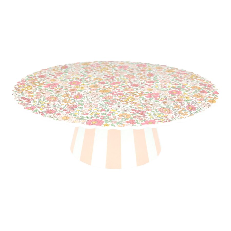 Floral Scalloped Melamine Cake Stand