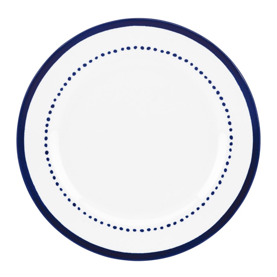 Blue Diagonal Stripe Dinner Plate