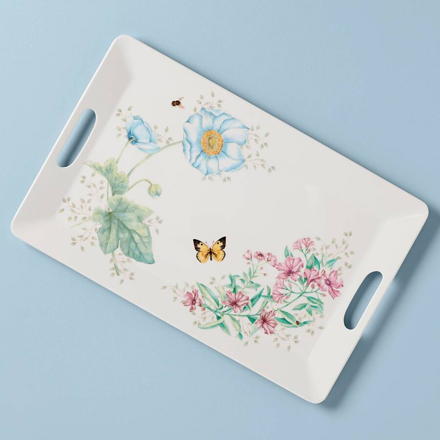 Garden Floral Handled Serving Tray