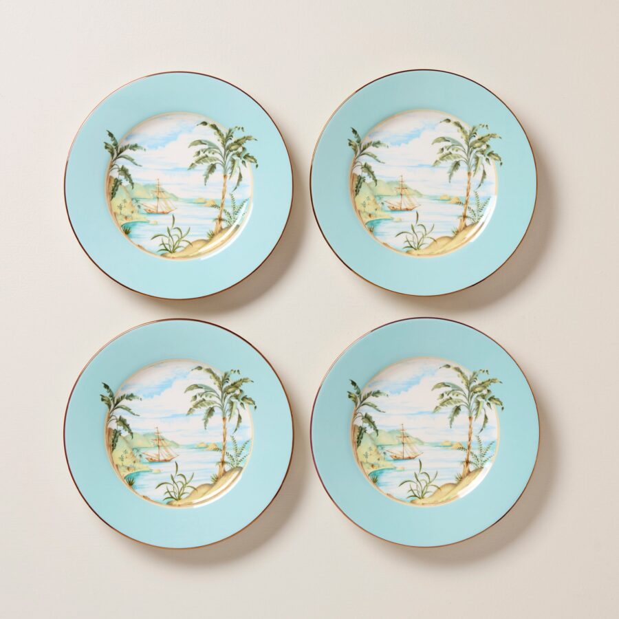 Textured Woven Accent Decorative Plates, Set of 4