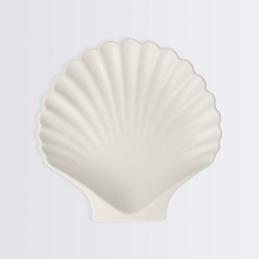 Natural Shell Shaped Bamboo Plates Set of 6